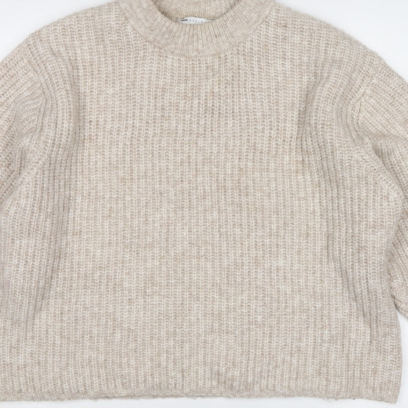 ASOS Design Women’s Beige S Chunky Knit High Neck Jumper