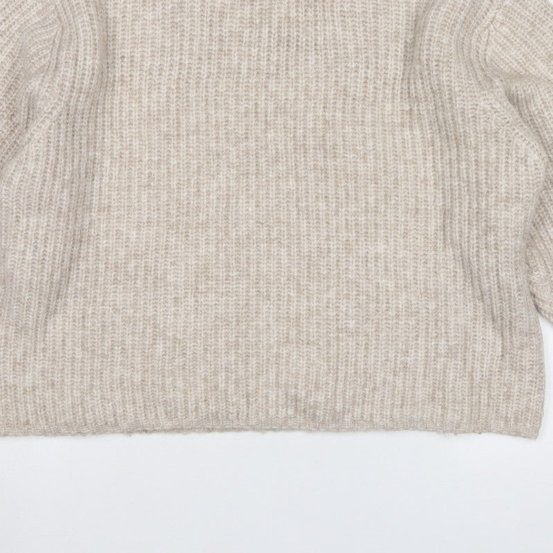 ASOS Design Women’s Beige S Chunky Knit High Neck Jumper