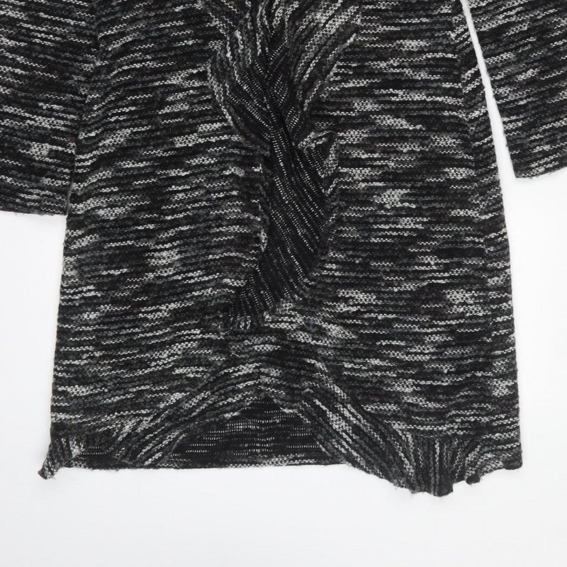Principles Women’s Black Grey Stripe Cowl Open Cardigan UK 12 Knit