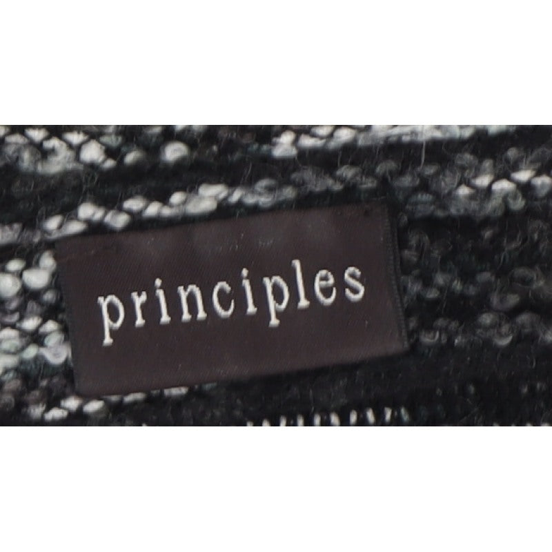Principles Women’s Black Grey Stripe Cowl Open Cardigan UK 12 Knit