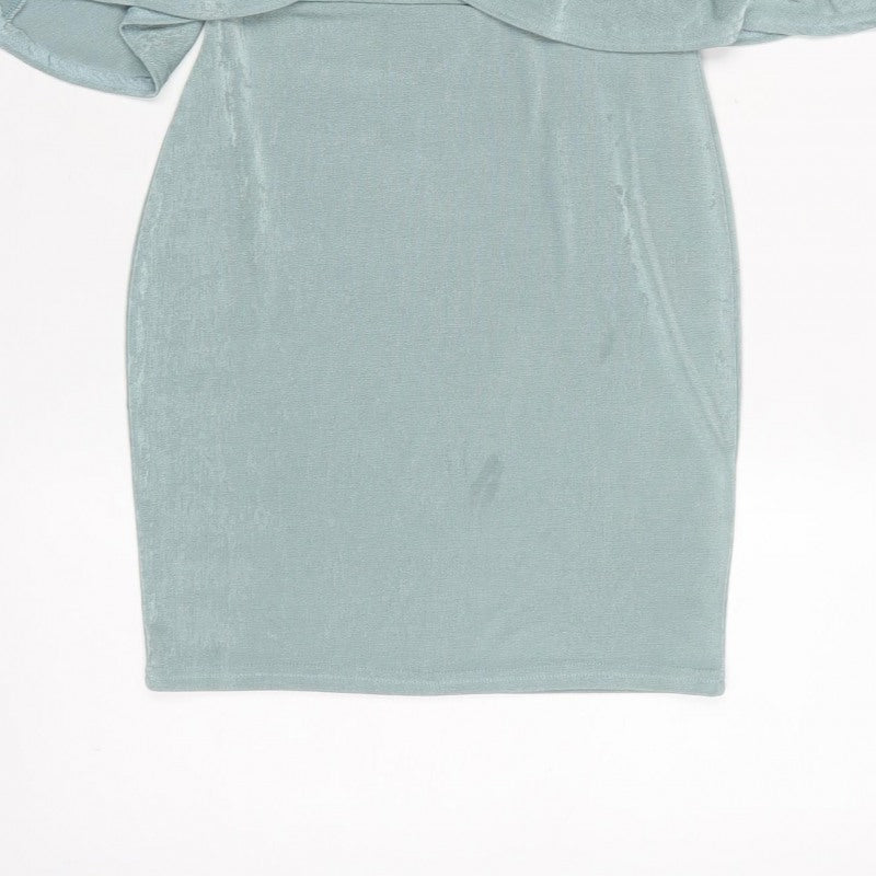 Missguided Women Green UK 8 Bodycon Cold Shoulder Knee Dress