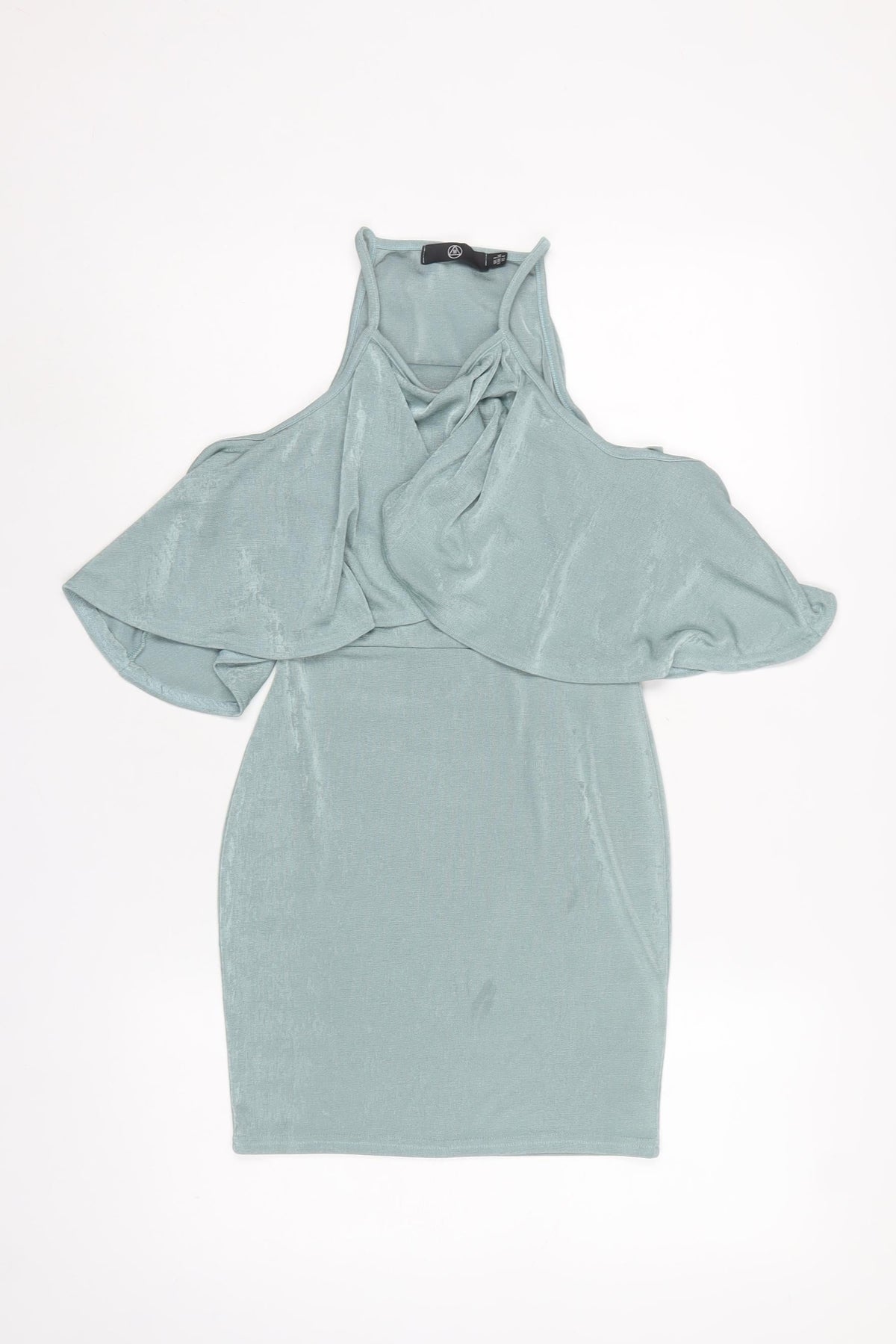 Missguided Women Green UK 8 Bodycon Cold Shoulder Knee Dress