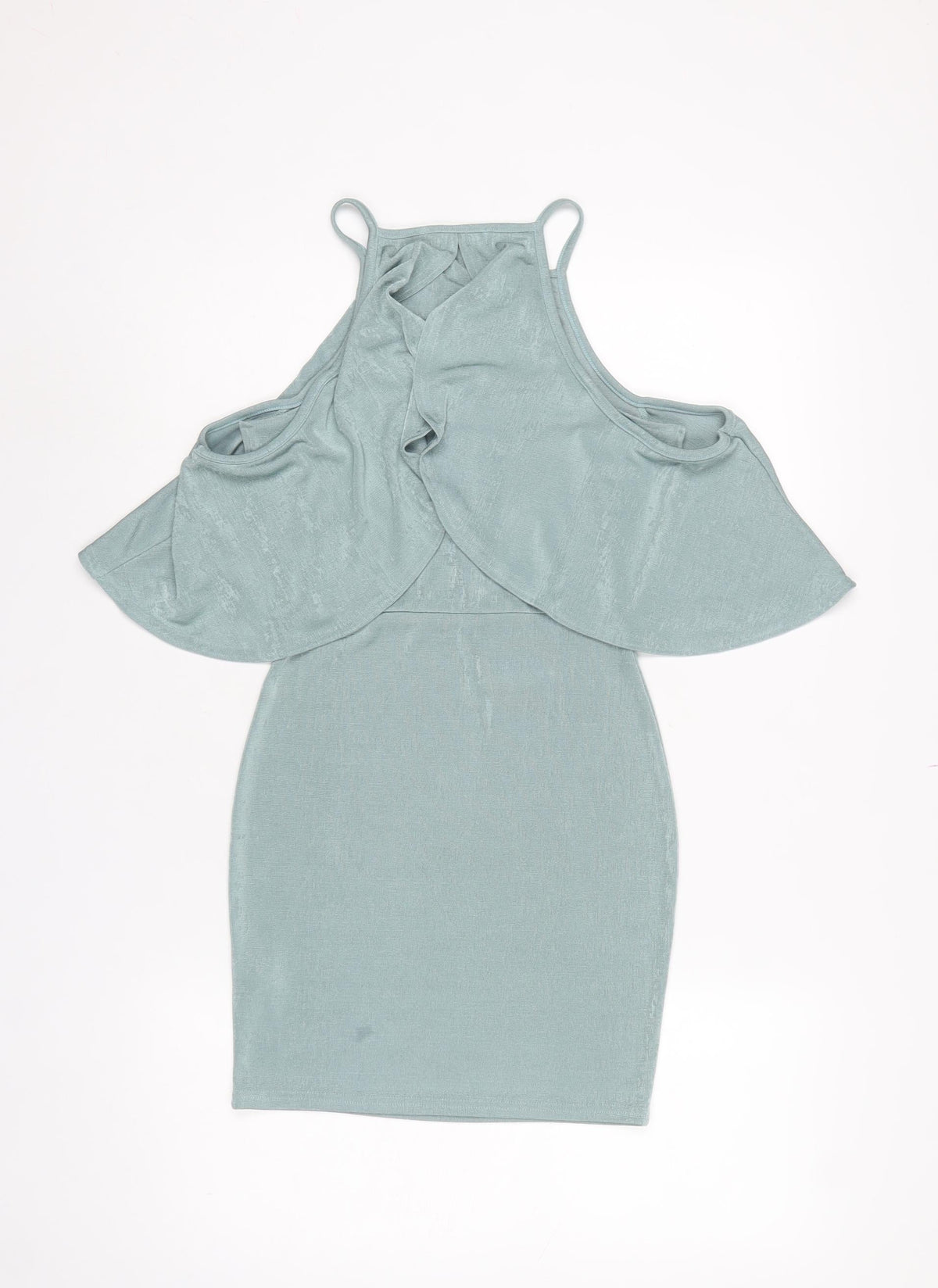 Missguided Women Green UK 8 Bodycon Cold Shoulder Knee Dress