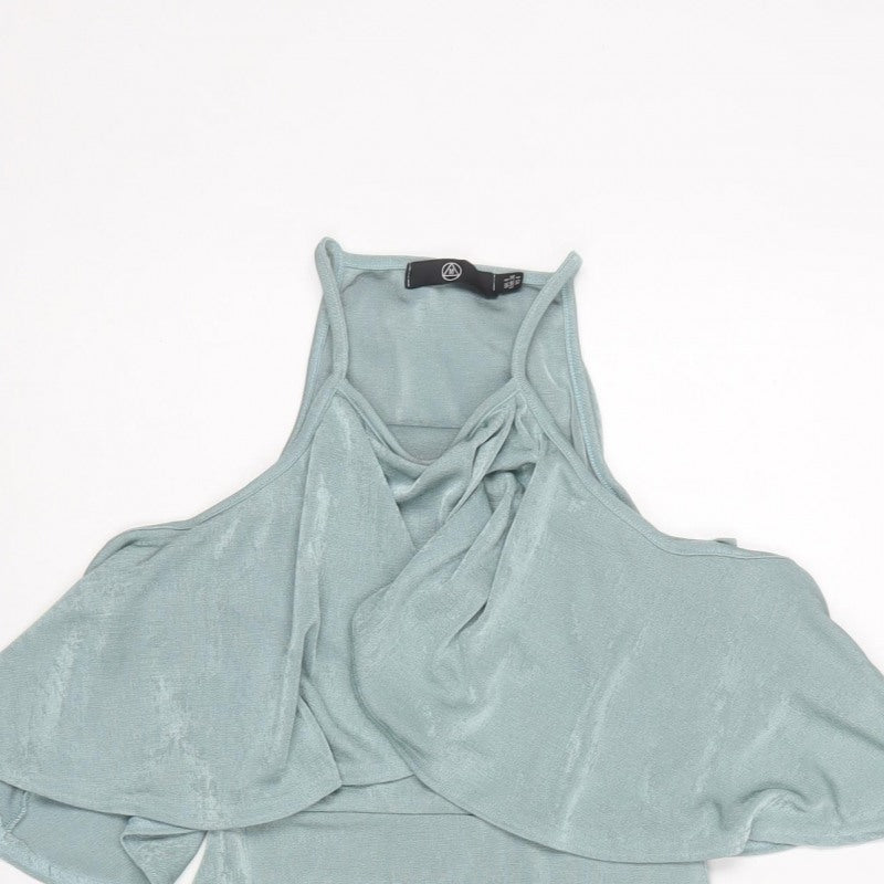 Missguided Women Green UK 8 Bodycon Cold Shoulder Knee Dress