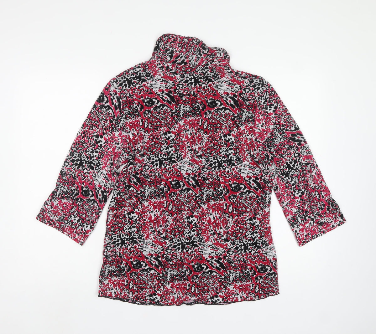 Evans Women’s Pink Animal Print Button-Up Collared Blouse Size 12