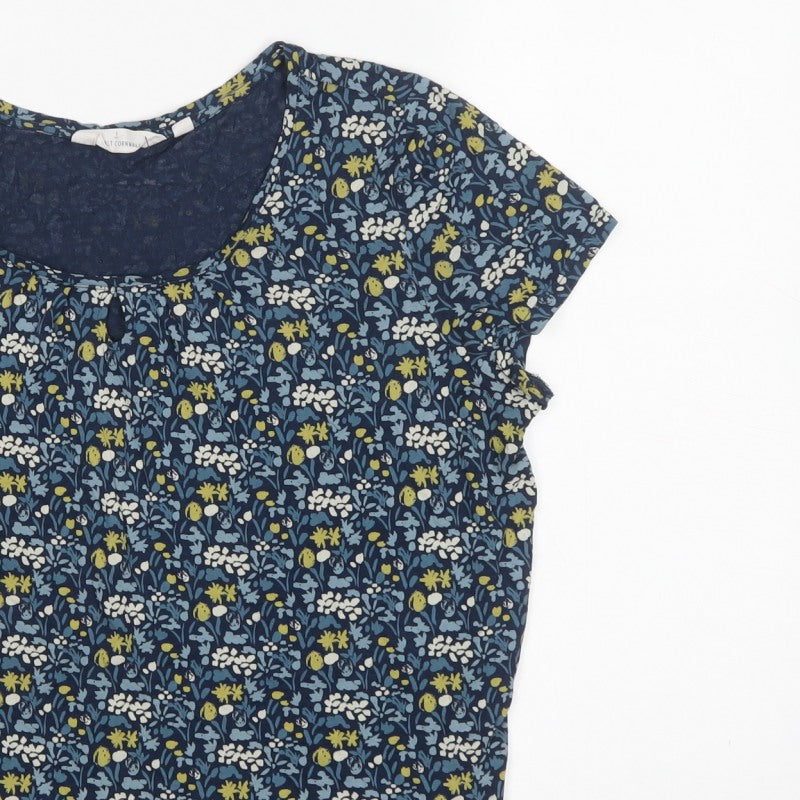 Seasalt Cornwall Women’s Blue Floral UK 16 Bamboo Viscose Blouse