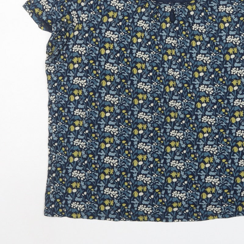 Seasalt Cornwall Women’s Blue Floral UK 16 Bamboo Viscose Blouse
