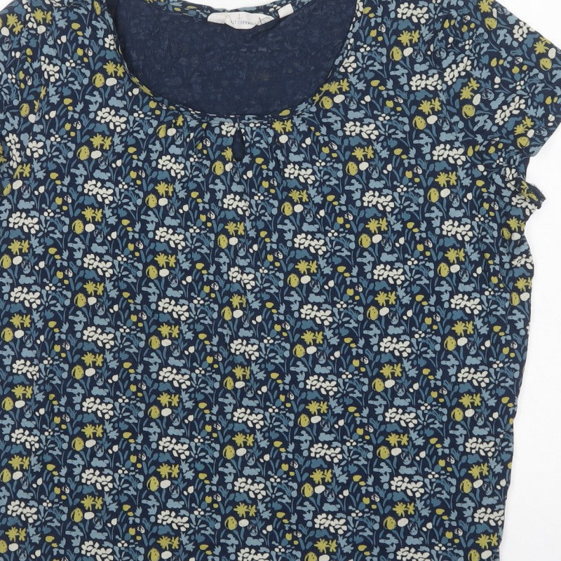 Seasalt Cornwall Women’s Blue Floral UK 16 Bamboo Viscose Blouse