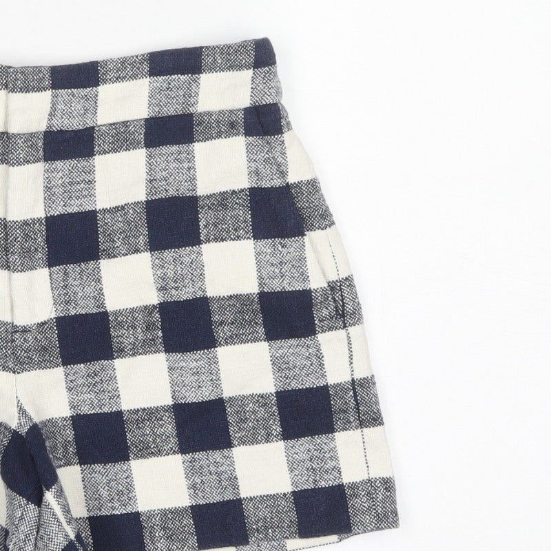 Zara Woman Multicoloured Check High Waist Shorts M