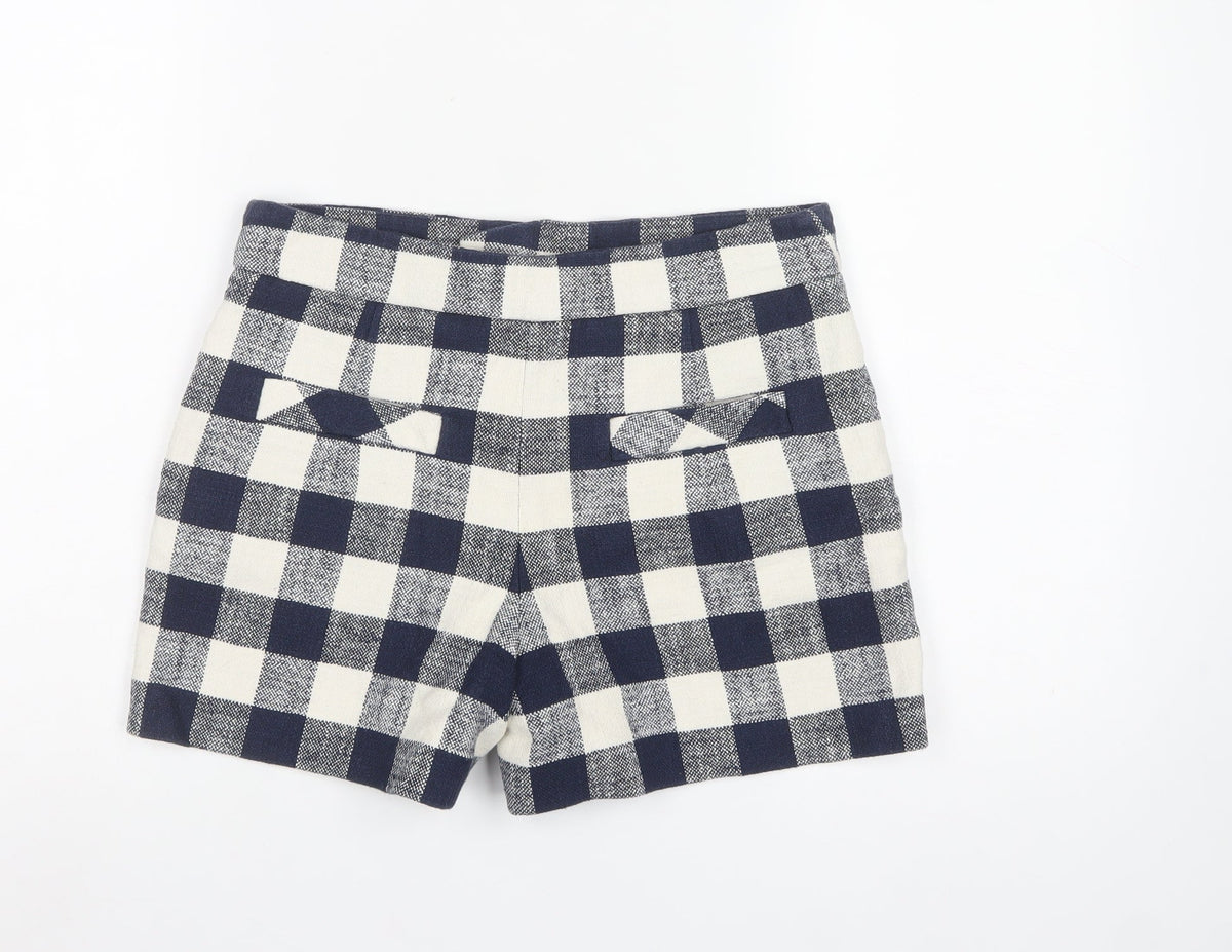 Zara Woman Multicoloured Check High Waist Shorts M