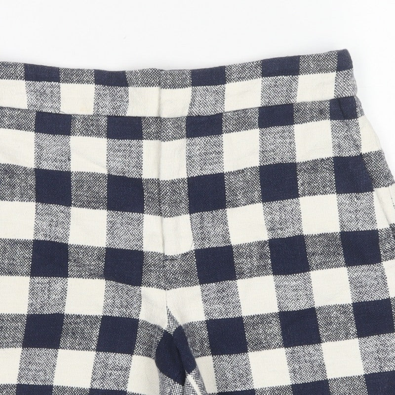 Zara Woman Multicoloured Check High Waist Shorts M