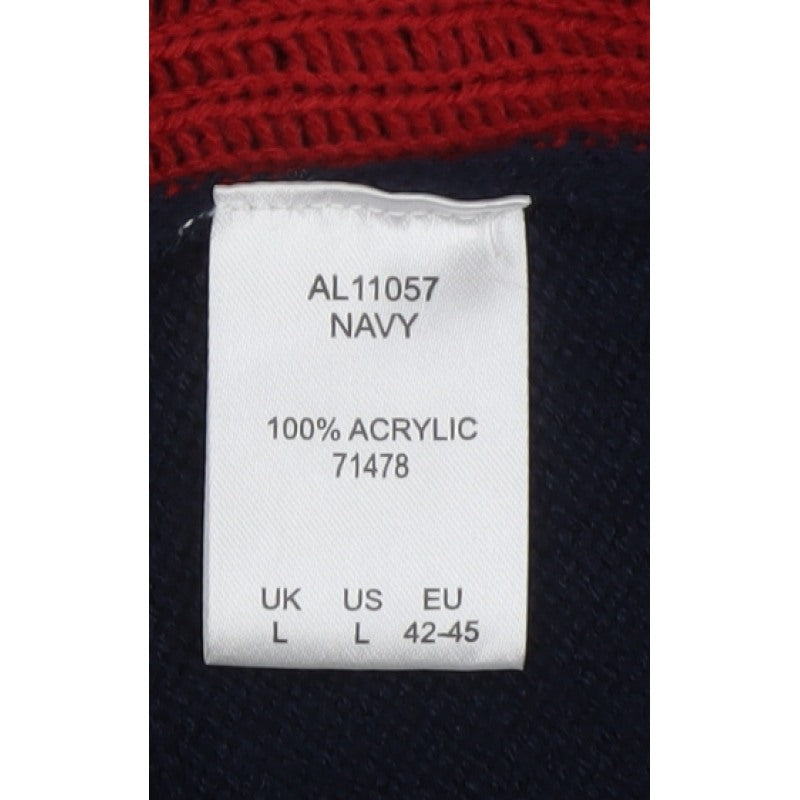 Cotton Traders Men’s Blue L Christmas Reindeer Help for Heroes Jumper