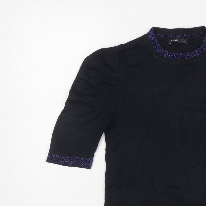 Marks and Spencer Women’s Navy UK 8 Glitter Trim 3/4 Sleeve Jumper