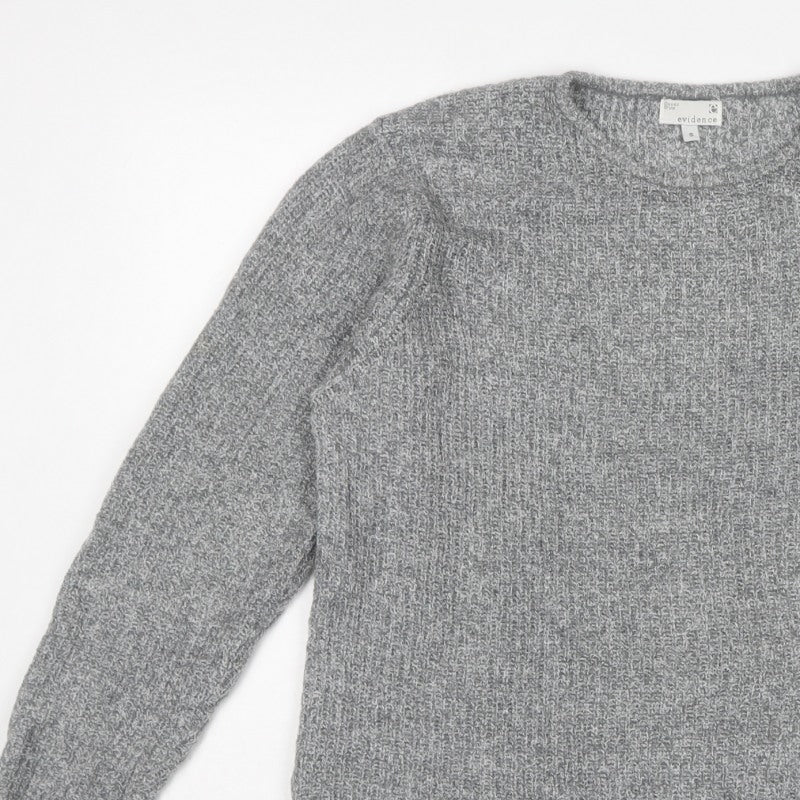 Evidence Women’s Grey Mohair Blend Knit Pullover Jumper Size S