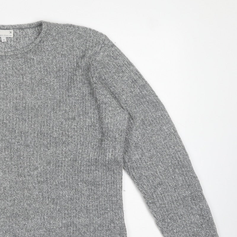 Evidence Women’s Grey Mohair Blend Knit Pullover Jumper Size S