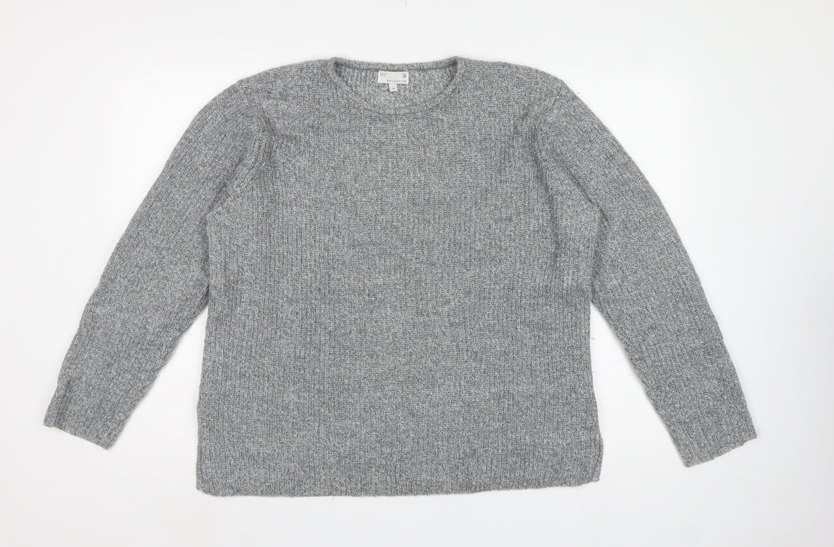 Evidence Women’s Grey Mohair Blend Knit Pullover Jumper Size S