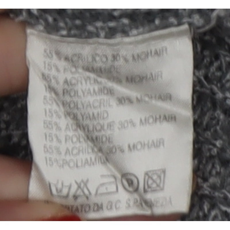 Evidence Women’s Grey Mohair Blend Knit Pullover Jumper Size S