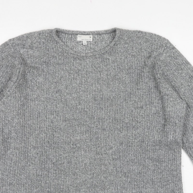 Evidence Women’s Grey Mohair Blend Knit Pullover Jumper Size S