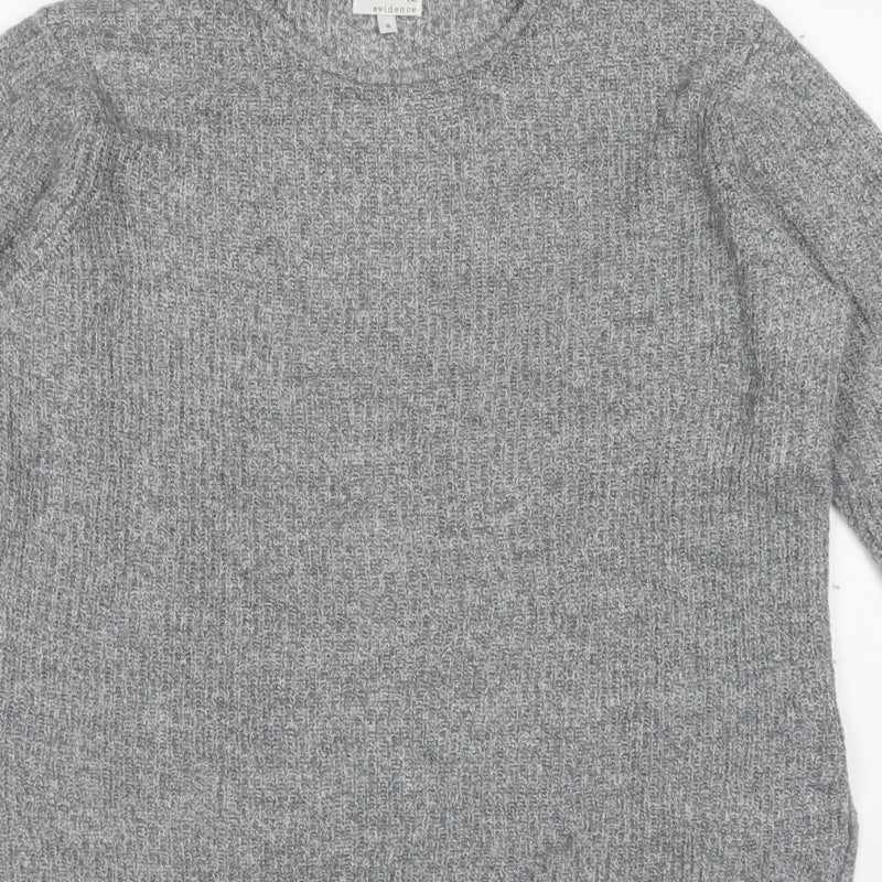 Evidence Women’s Grey Mohair Blend Knit Pullover Jumper Size S