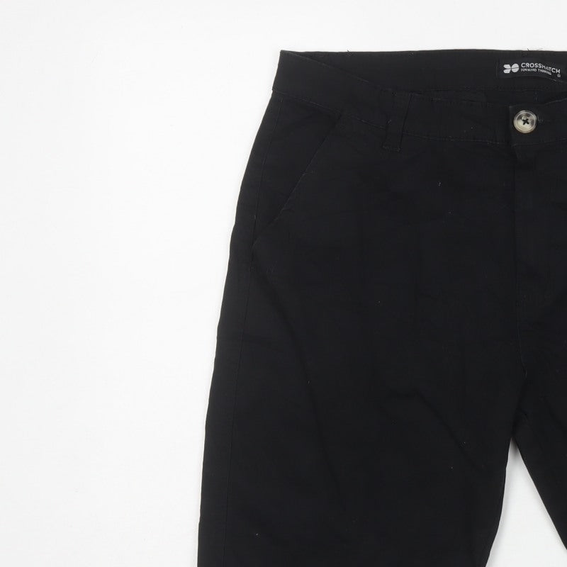 Crosshatch Men’s Black 32W Chino Shorts Cotton Stretch Casual