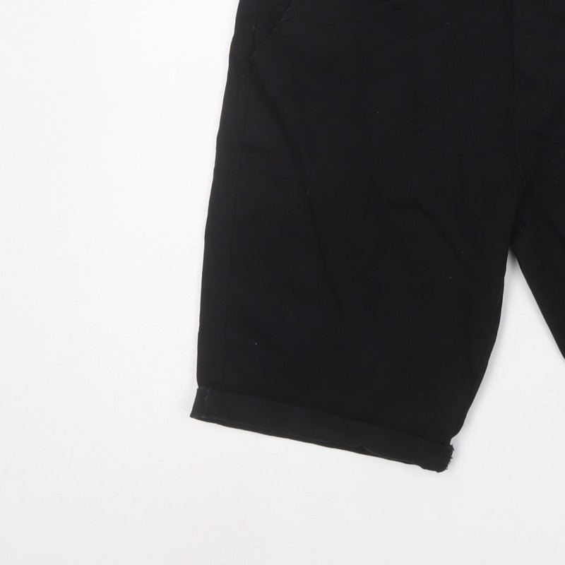 Crosshatch Men’s Black 32W Chino Shorts Cotton Stretch Casual