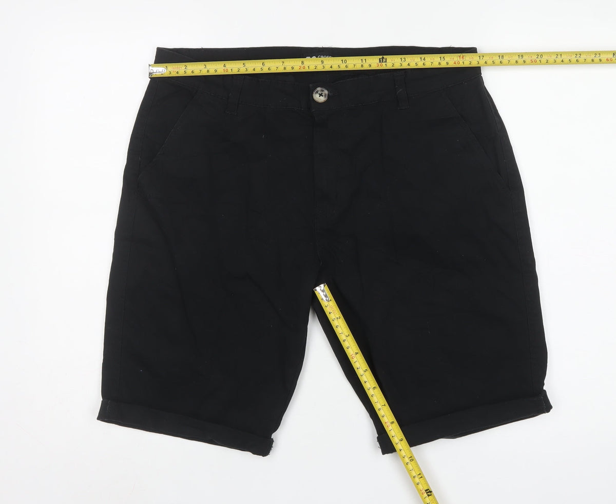 Crosshatch Men’s Black 32W Chino Shorts Cotton Stretch Casual