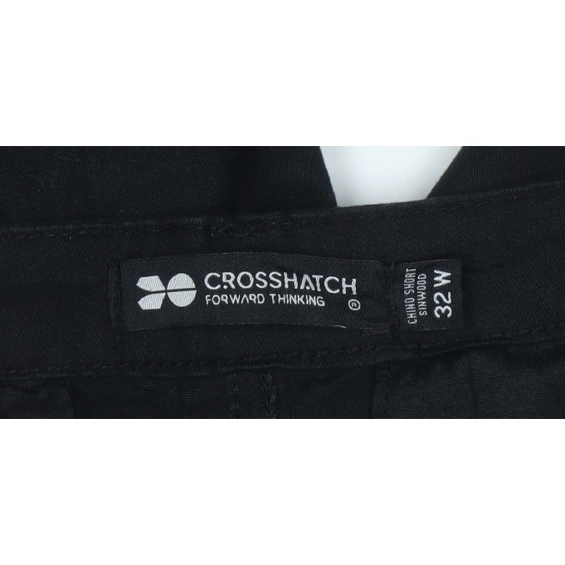 Crosshatch Men’s Black 32W Chino Shorts Cotton Stretch Casual