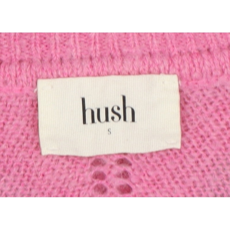 Hush Women’s Pink Alpaca Wool Chevron Knit Jumper Size S