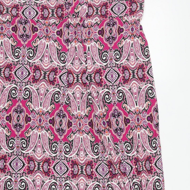 M&Co Women’s Multicoloured Paisley Long Shift Dress Size 16