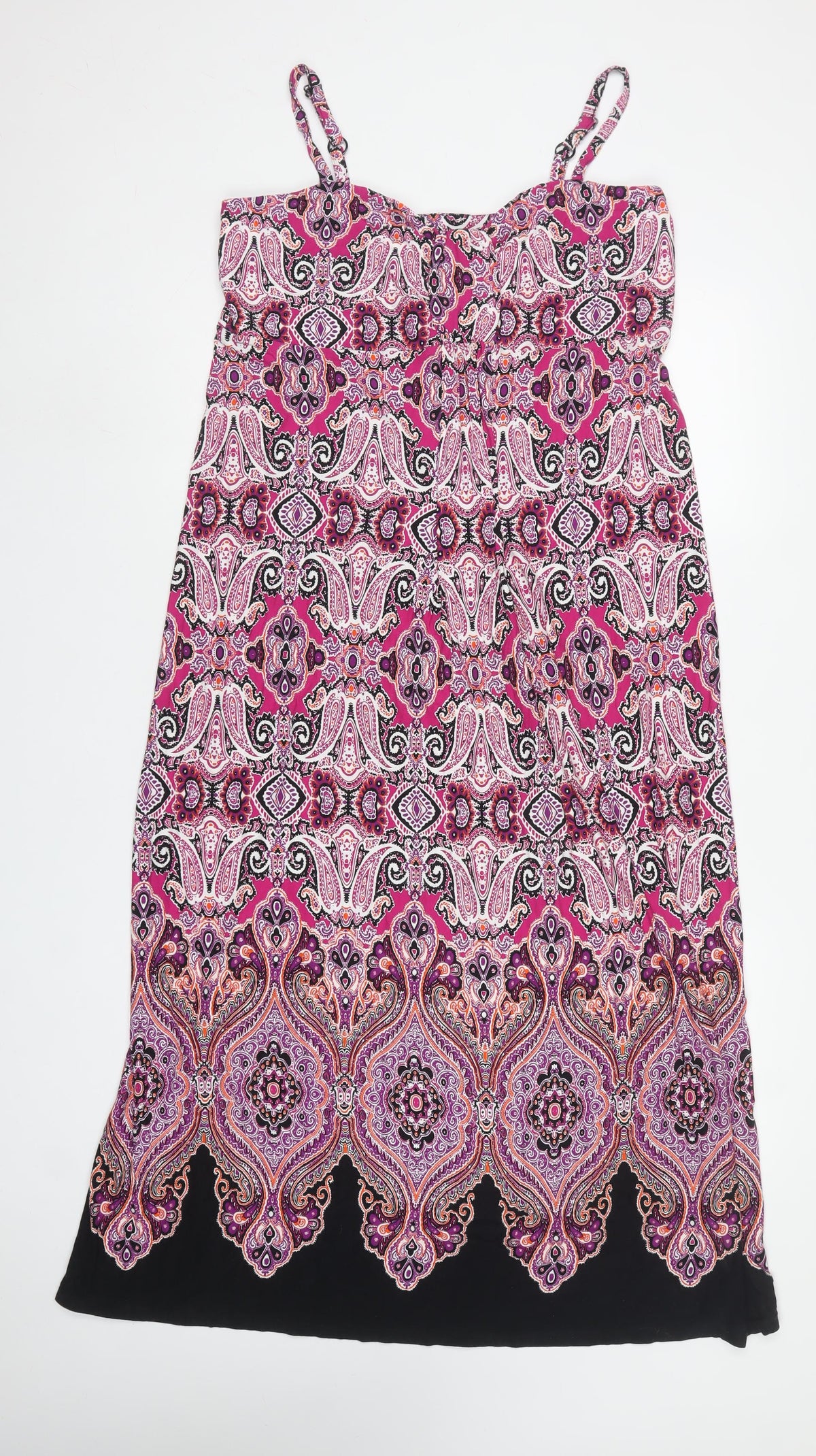 M&Co Women’s Multicoloured Paisley Long Shift Dress Size 16