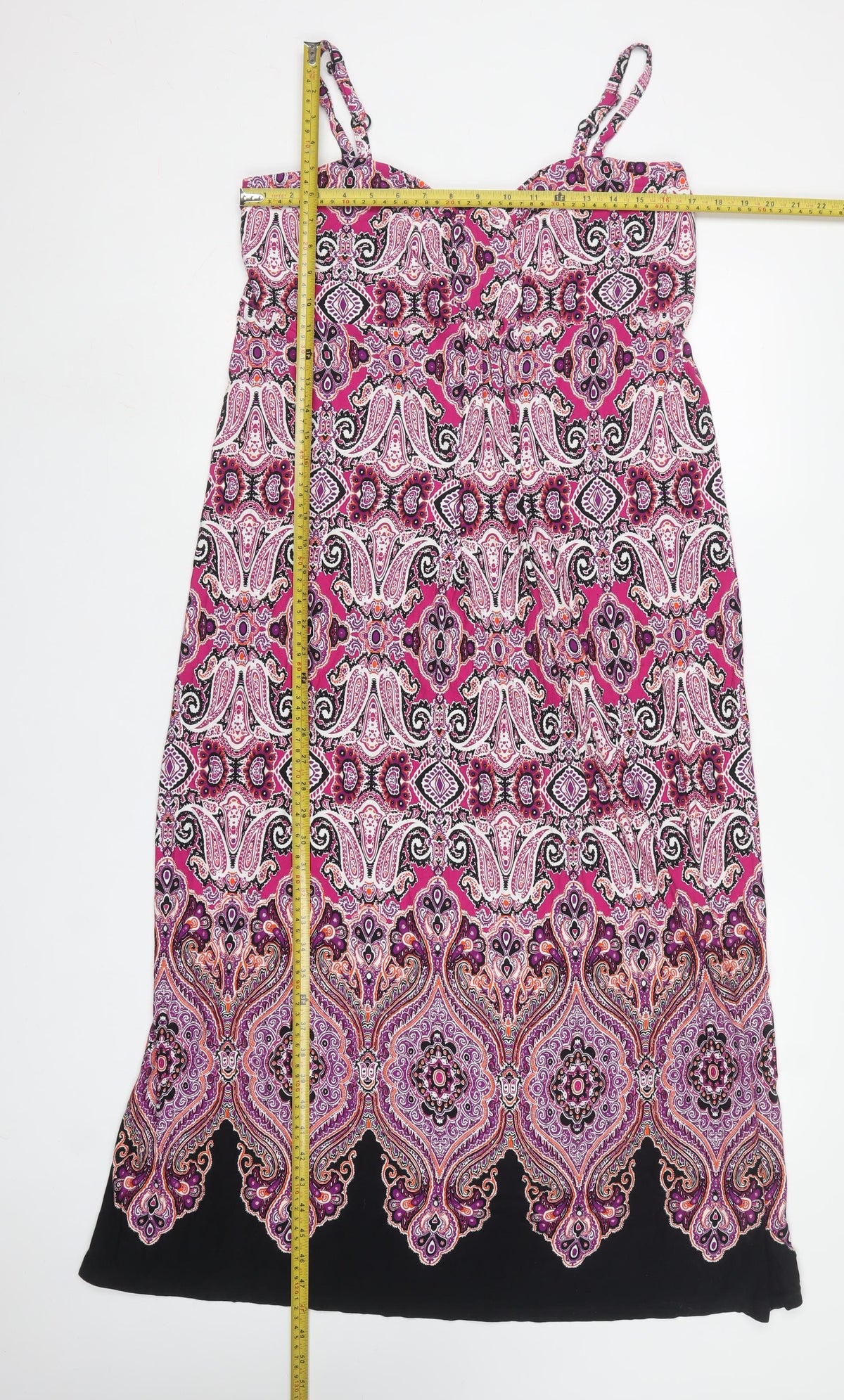 M&Co Women’s Multicoloured Paisley Long Shift Dress Size 16