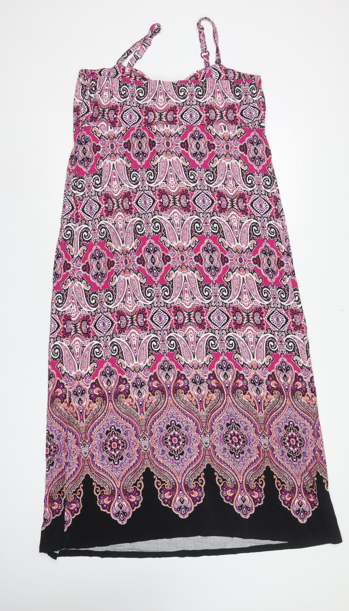 M&Co Women’s Multicoloured Paisley Long Shift Dress Size 16