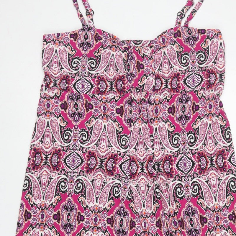 M&Co Women’s Multicoloured Paisley Long Shift Dress Size 16