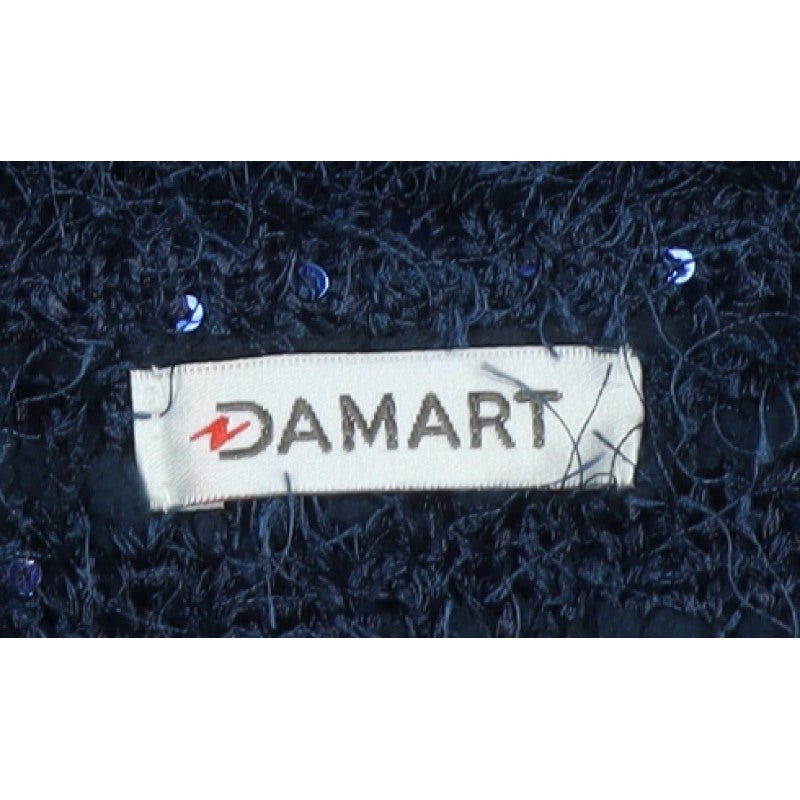 Damart Women's Blue UK 16 Sequin Open Knit Cardigan Long Sleeve