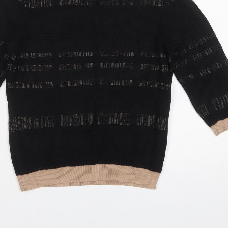 Principles Ben de Lisi Women’s Black UK 12 Striped Open-Knit Jumper
