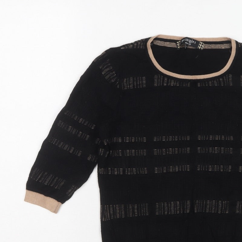 Principles Ben de Lisi Women’s Black UK 12 Striped Open-Knit Jumper