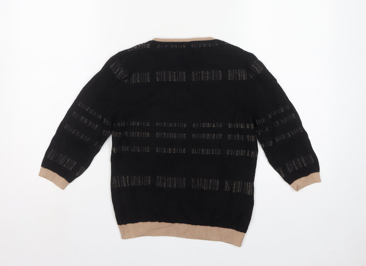 Principles Ben de Lisi Women’s Black UK 12 Striped Open-Knit Jumper