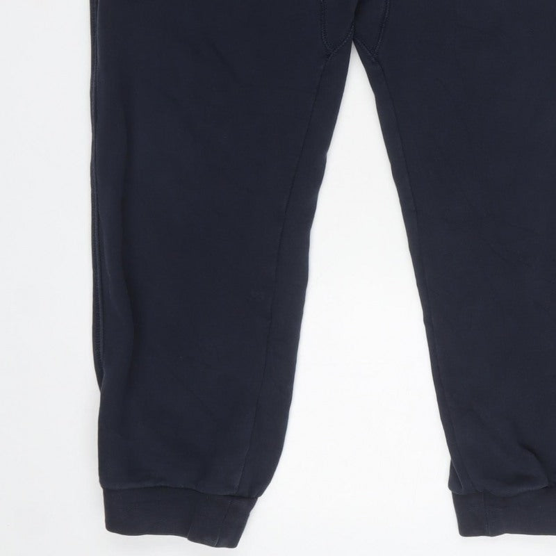 Nike Men’s Blue L Fleece Jogger Sweatpants Purple Logo Drawstring