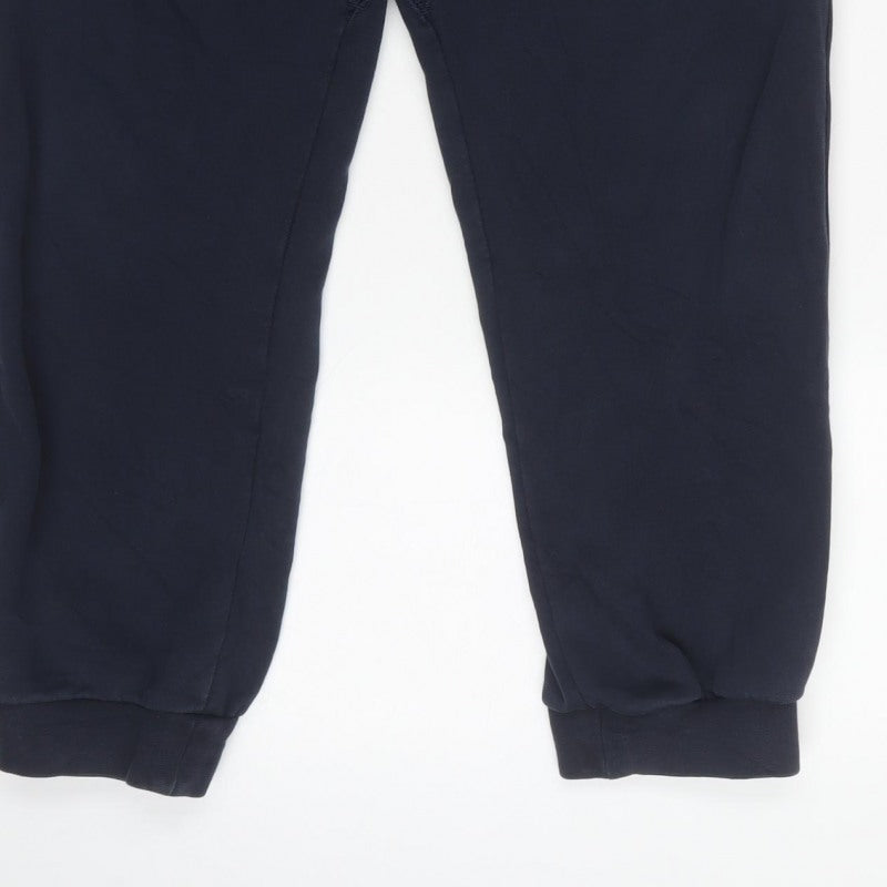 Nike Men’s Blue L Fleece Jogger Sweatpants Purple Logo Drawstring