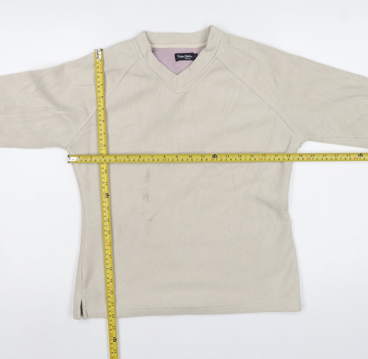 Peter Storm Women’s Ivory Size 12 Fleece V-Neck Pullover Sweatshirt