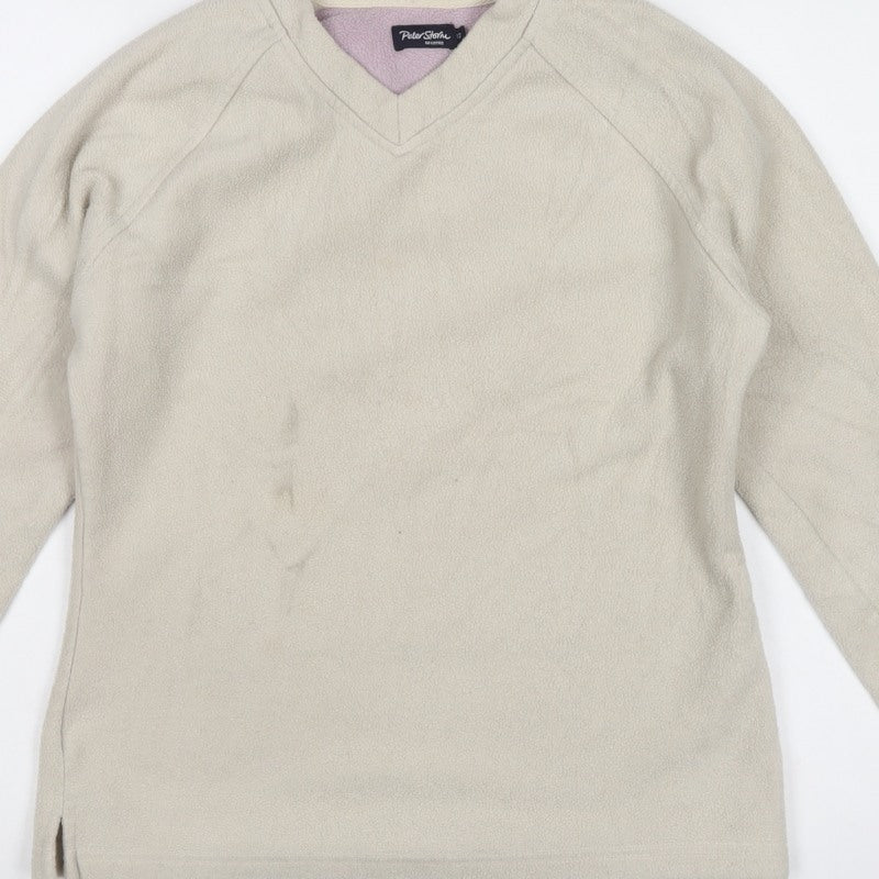 Peter Storm Women’s Ivory Size 12 Fleece V-Neck Pullover Sweatshirt