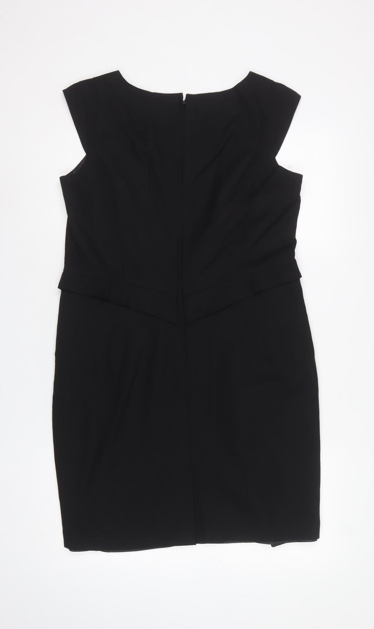Next Women’s Black UK 14 Pencil Dress Square Neck Cap Sleeve Lined