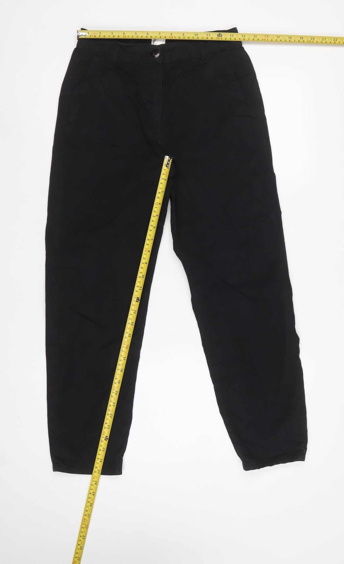 Des Petits Hauts Women Black Size 8 Eliore Tapered Chino Trousers