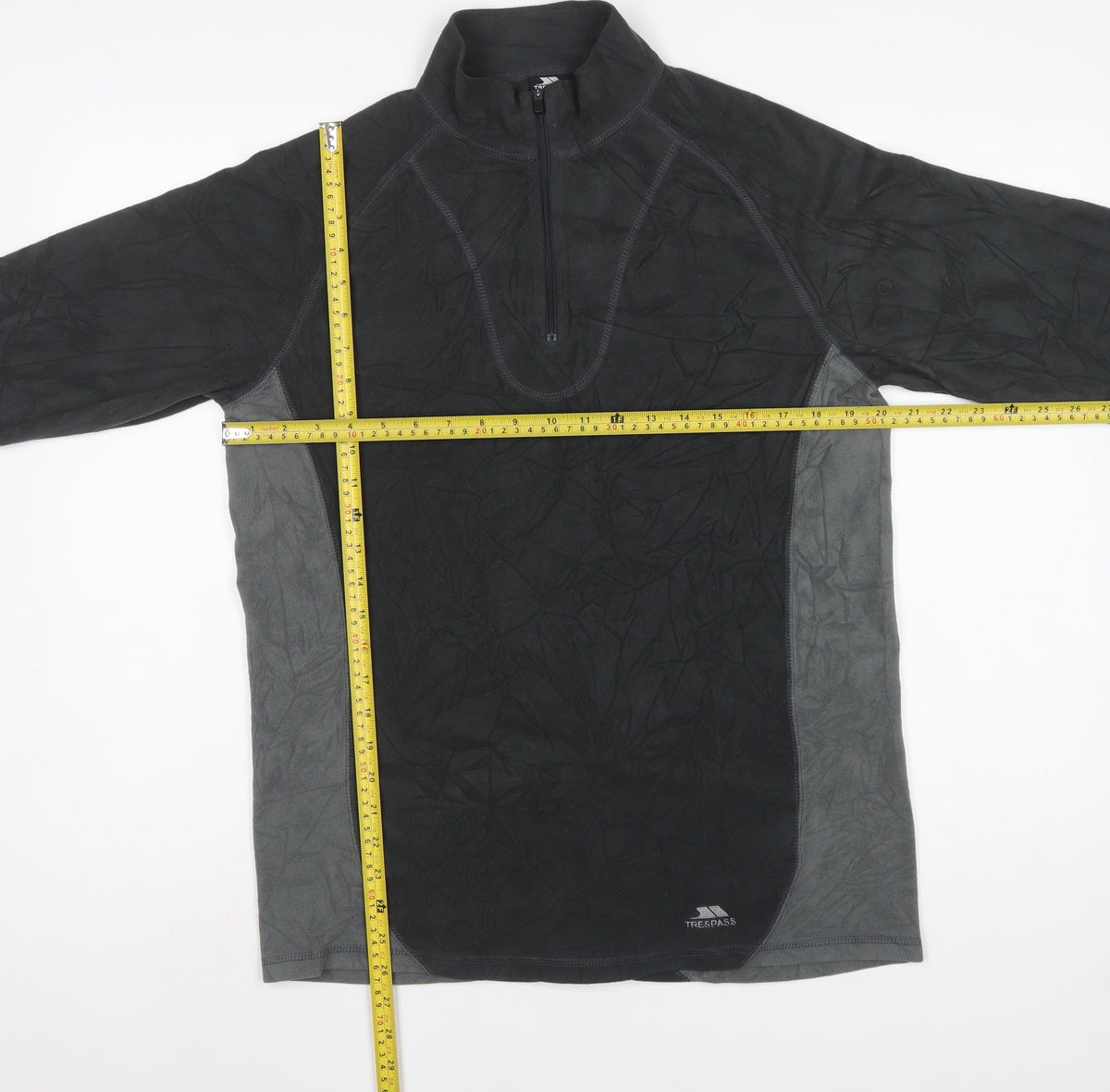 Trespass Men’s Black Grey XL 1/4 Zip Fleece Sweatshirt