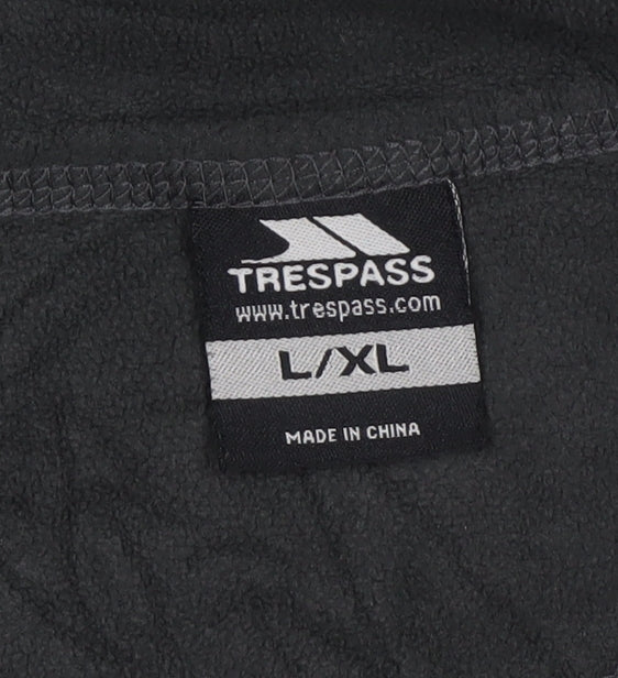 Trespass Men’s Black Grey XL 1/4 Zip Fleece Sweatshirt