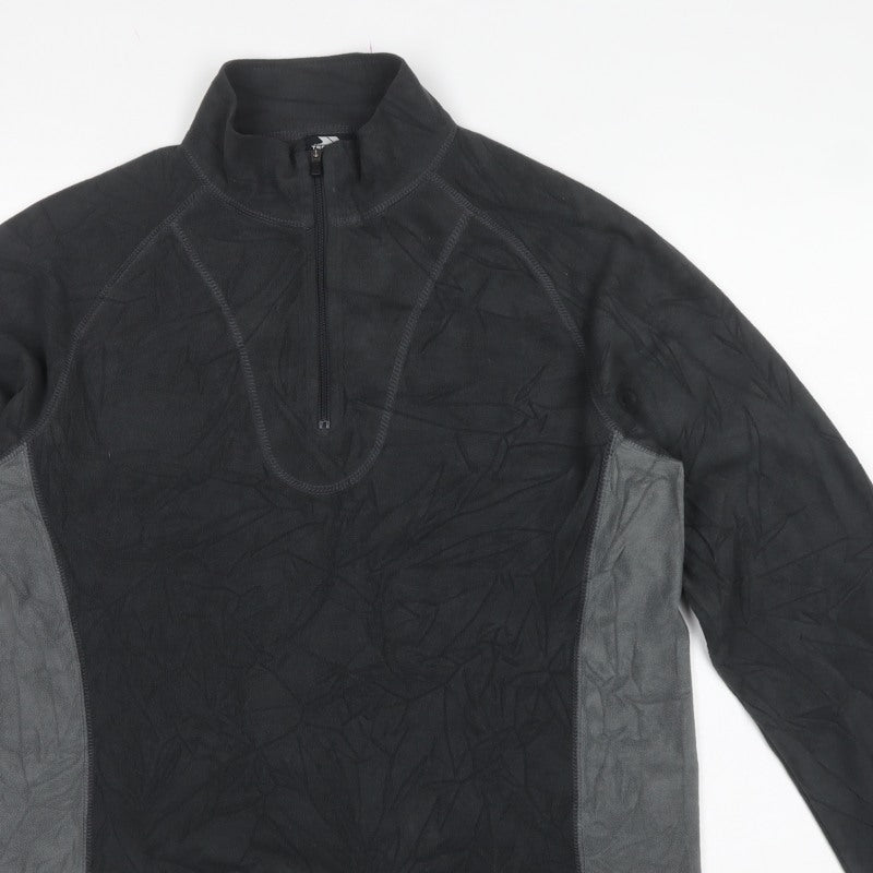 Trespass Men’s Black Grey XL 1/4 Zip Fleece Sweatshirt