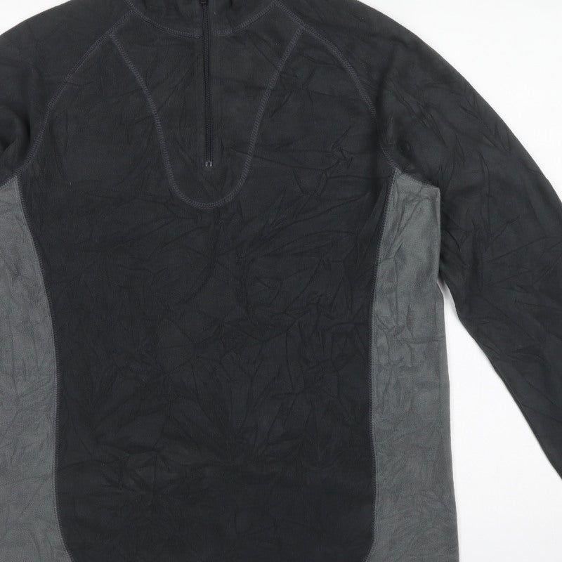 Trespass Men’s Black Grey XL 1/4 Zip Fleece Sweatshirt