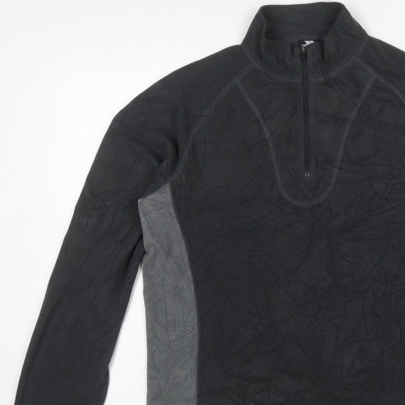 Trespass Men’s Black Grey XL 1/4 Zip Fleece Sweatshirt