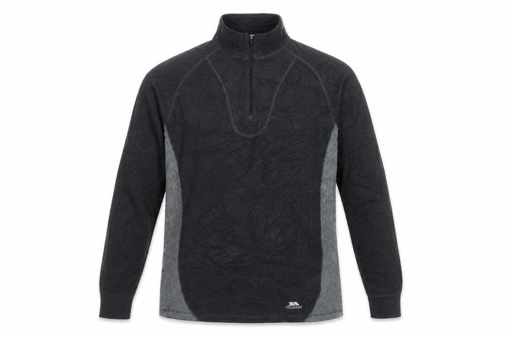 Trespass Men’s Black Grey XL 1/4 Zip Fleece Sweatshirt