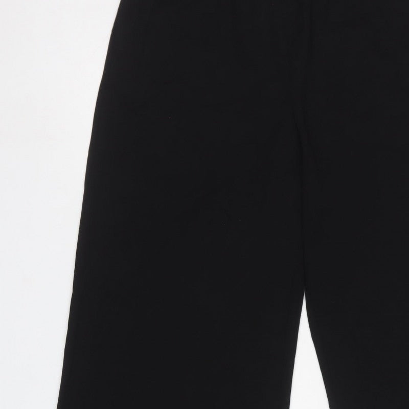 Marks and Spencer Women Black UK 14 Short Wide-Leg Trousers
